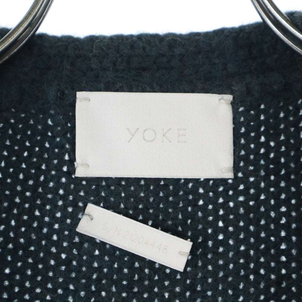 YOAK(ヨーク) 21AW CONNECTING CARDIGAN コネクティング Vネック カーディガン YK21AW0295S ブルー