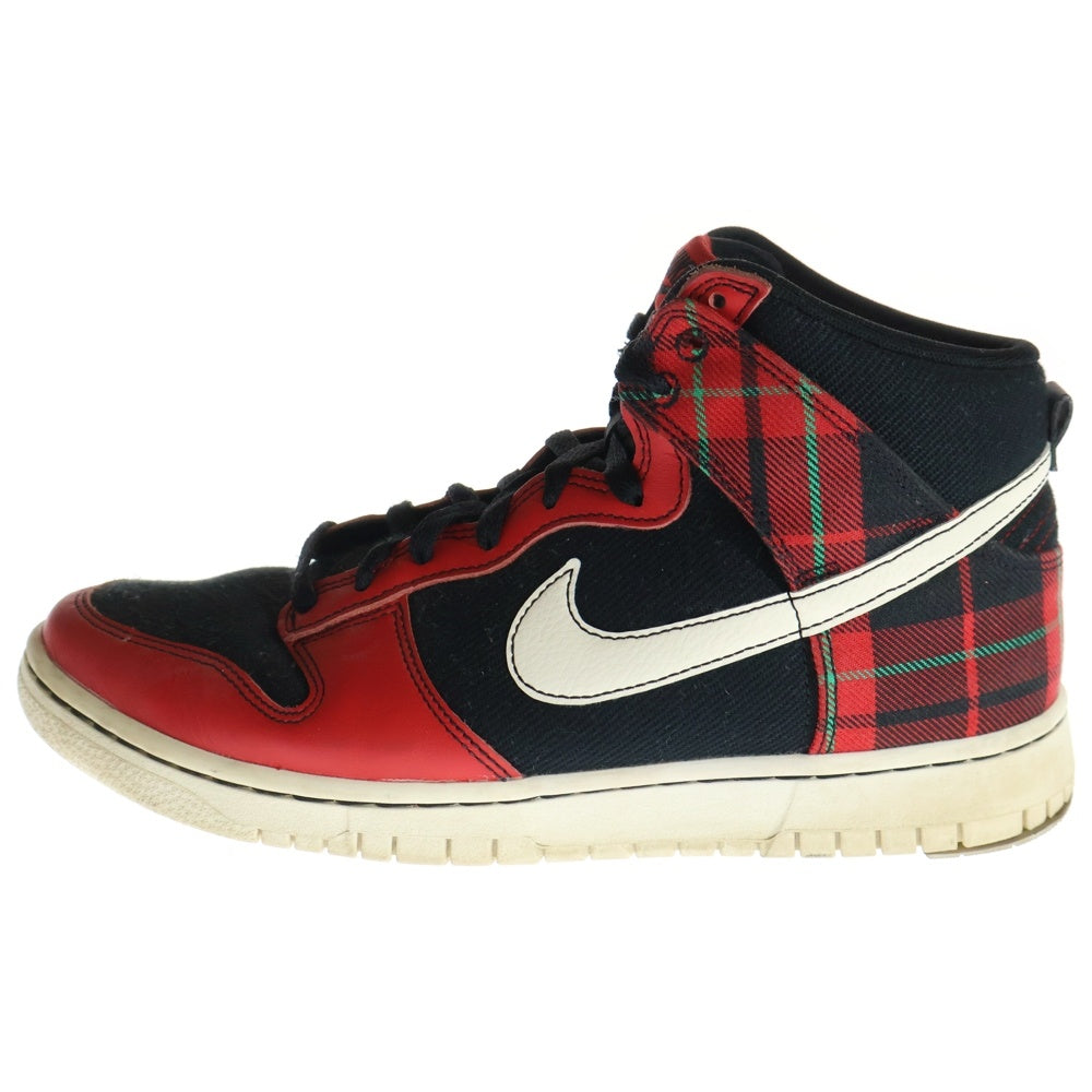 NIKE(ナイキ) DUNK HIGH PLAID ダンク ハイ プレイド チェック柄 ハイカットスニーカー レッド/ブラック US9/27cm DV0826-001