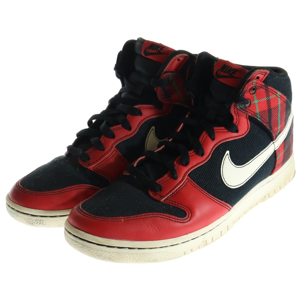 NIKE(ナイキ) DUNK HIGH PLAID ダンク ハイ プレイド チェック柄 ハイカットスニーカー レッド/ブラック US9/27cm DV0826-001