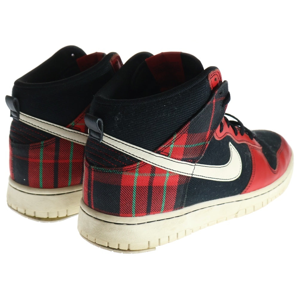 NIKE(ナイキ) DUNK HIGH PLAID ダンク ハイ プレイド チェック柄 ハイカットスニーカー レッド/ブラック US9/27cm DV0826-001