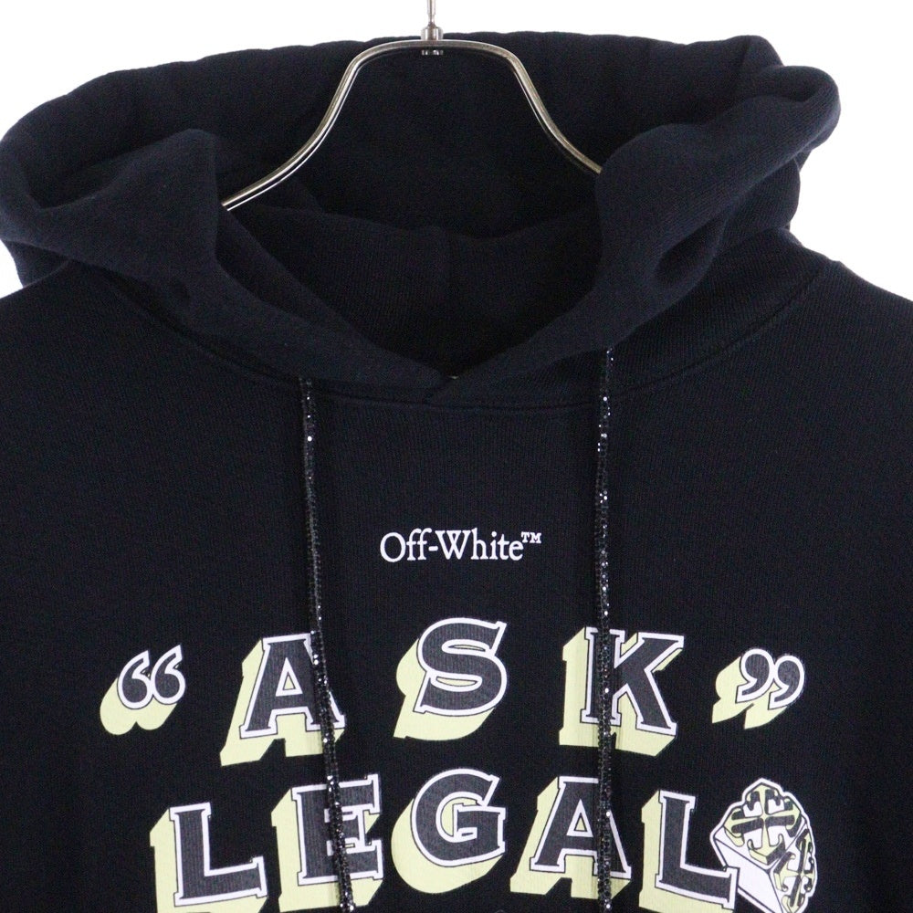 OFF-WHITE(オフホワイト) 24AW ASK LEGAL SKATE HOODIE アスクリーガル スケート 両面プリント スウェットプルオーバーパーカー フーディーブラック OMBB085W24FLE004