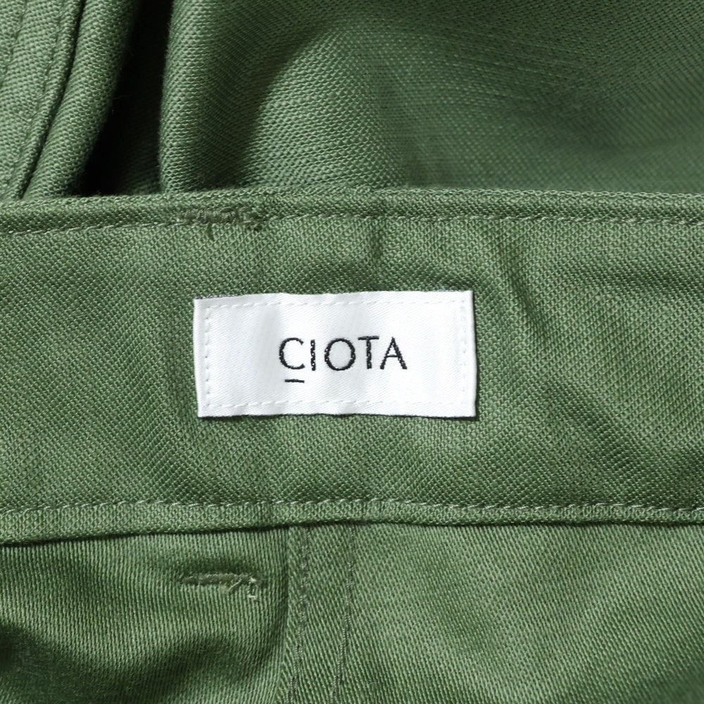 CIOTA(シオタ) バックサテン ベイカーパンツ カーキ PTLM-129