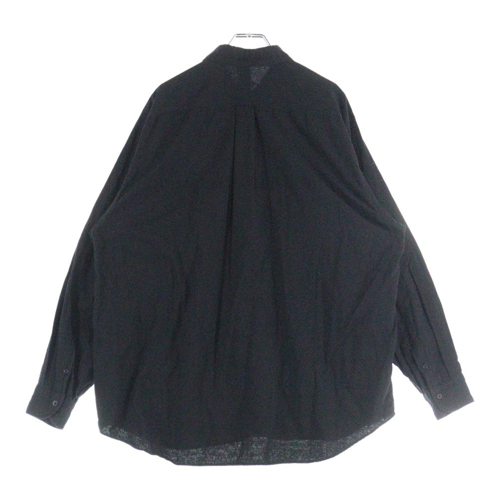 COMOLI(コモリ) 24AW KHADIコットン Wレイヤーコモリシャツ 長袖ボタンダウンシャツ ブラック A03-02006