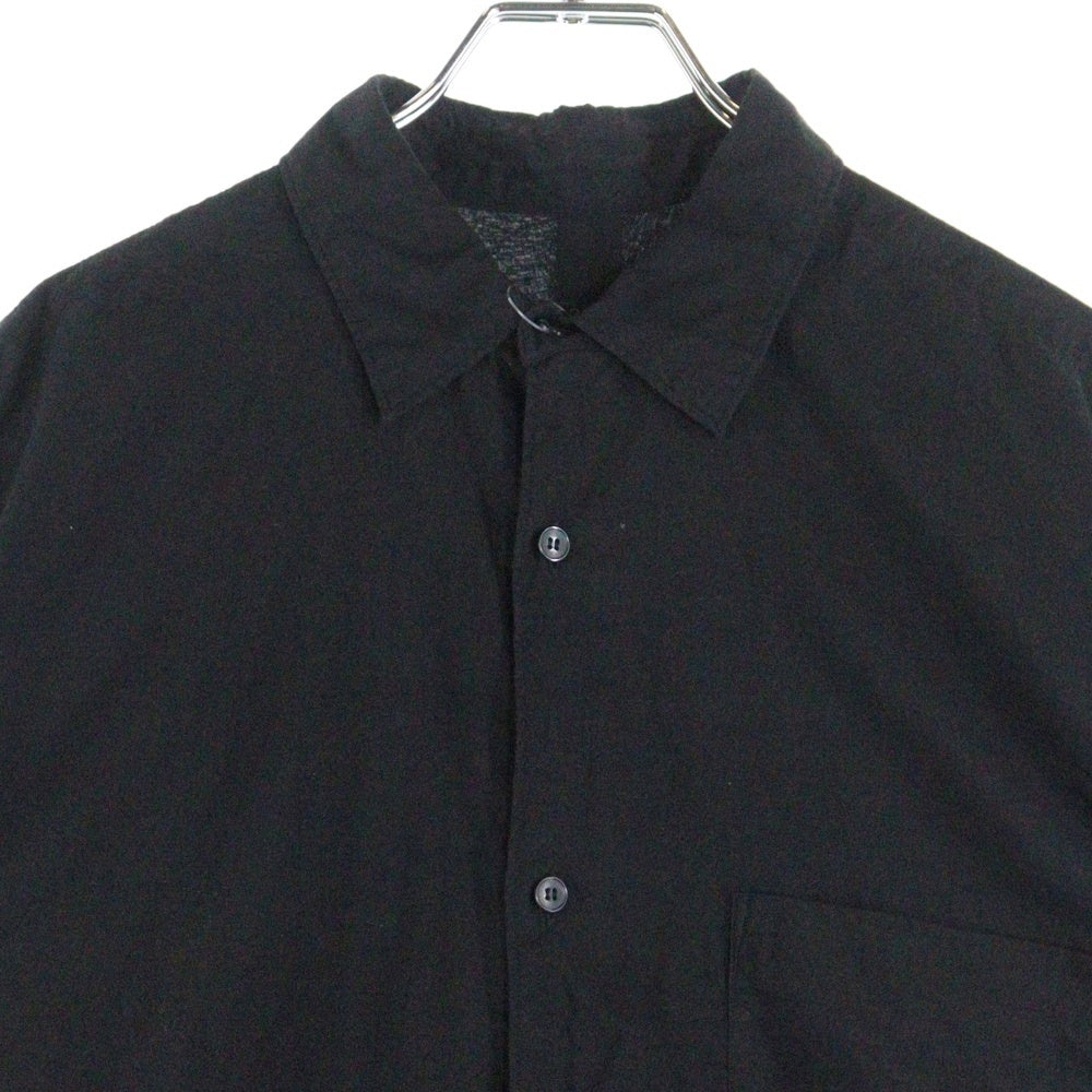 COMOLI(コモリ) 24AW KHADIコットン Wレイヤーコモリシャツ 長袖ボタンダウンシャツ ブラック A03-02006
