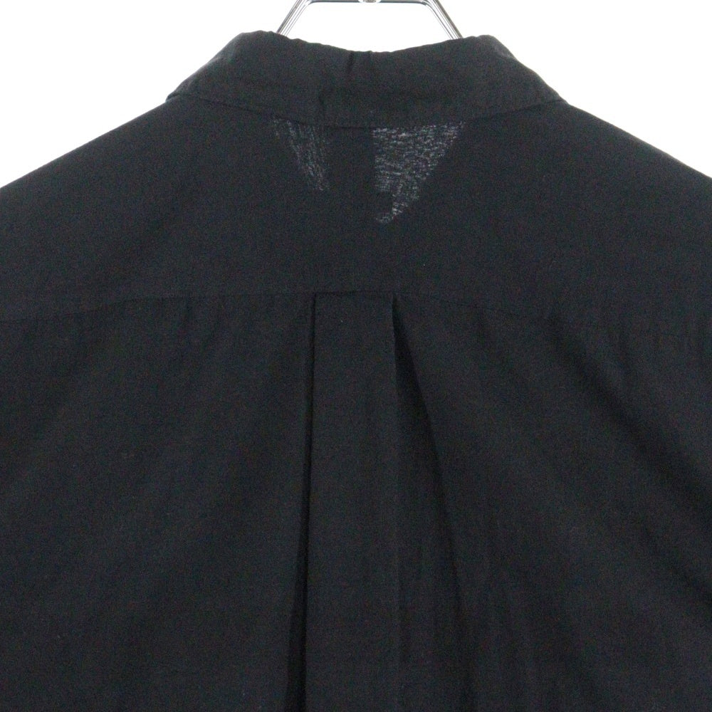COMOLI(コモリ) 24AW KHADIコットン Wレイヤーコモリシャツ 長袖ボタンダウンシャツ ブラック A03-02006