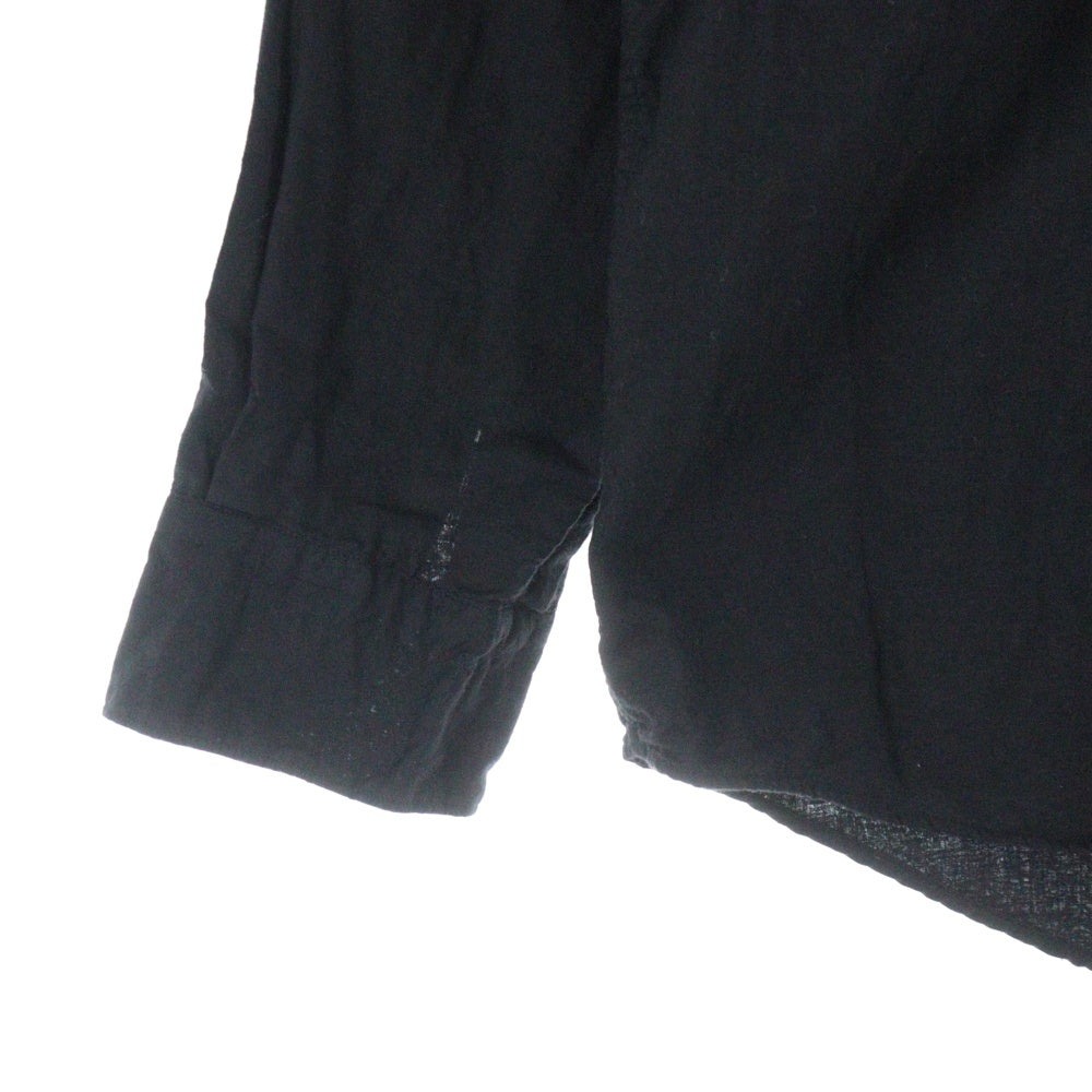 COMOLI(コモリ) 24AW KHADIコットン Wレイヤーコモリシャツ 長袖ボタンダウンシャツ ブラック A03-02006