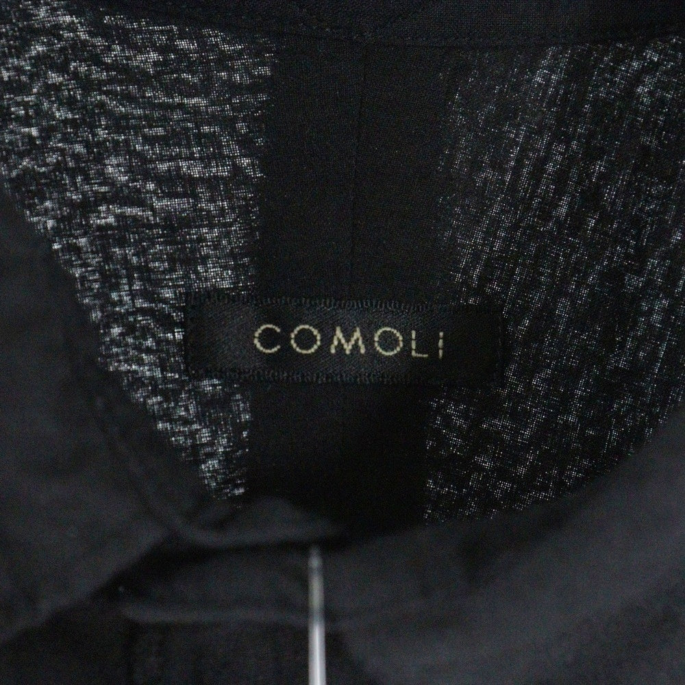 COMOLI(コモリ) 24AW KHADIコットン Wレイヤーコモリシャツ 長袖ボタンダウンシャツ ブラック A03-02006