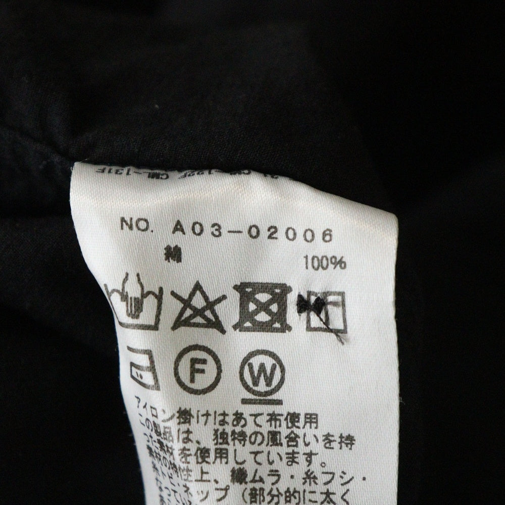 COMOLI(コモリ) 24AW KHADIコットン Wレイヤーコモリシャツ 長袖ボタンダウンシャツ ブラック A03-02006