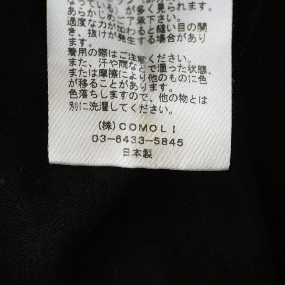 COMOLI(コモリ) 24AW KHADIコットン Wレイヤーコモリシャツ 長袖ボタンダウンシャツ ブラック A03-02006
