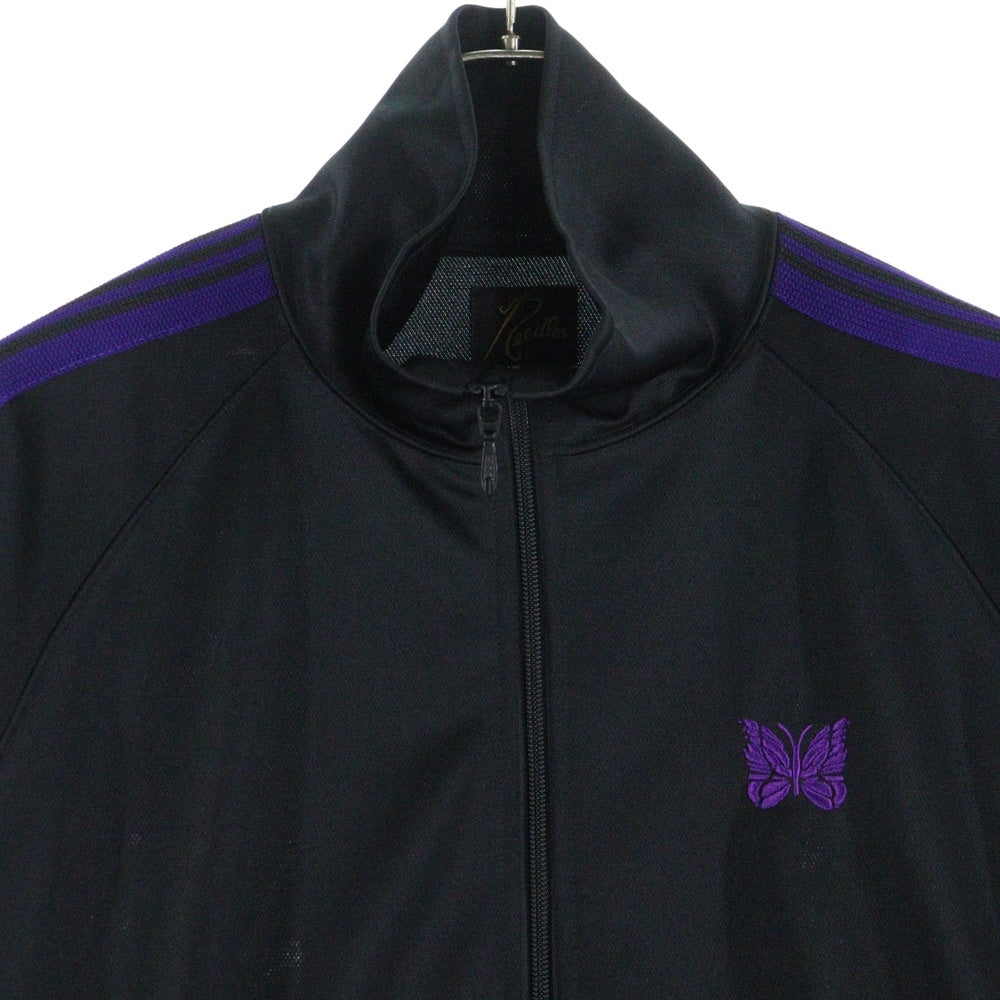 Needles(ニードルス) 23AW TRACK JACKET パピヨン刺繍 ジップアップトラックジャケット ブラック/パープル MR509