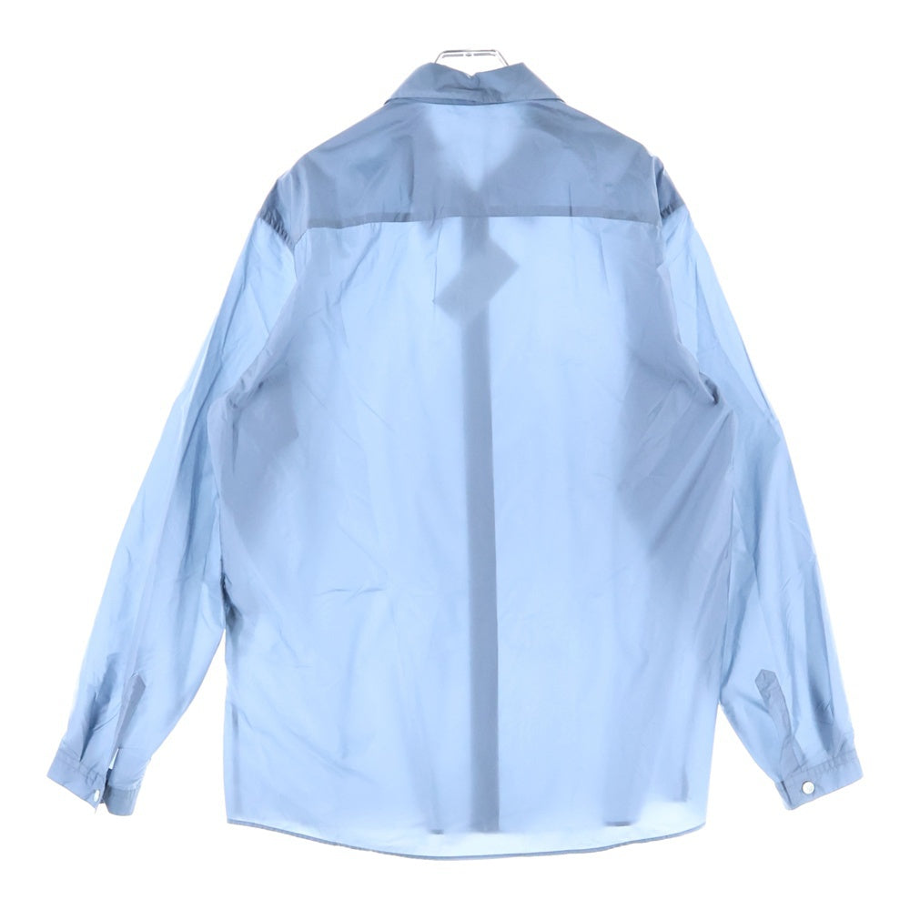 AURALEE(オーラリー) 24SS LIGHT NYLON ZIP SHIRT ライトナイロン 長袖ジップアップジャケット ライトブルー A24SS02DN