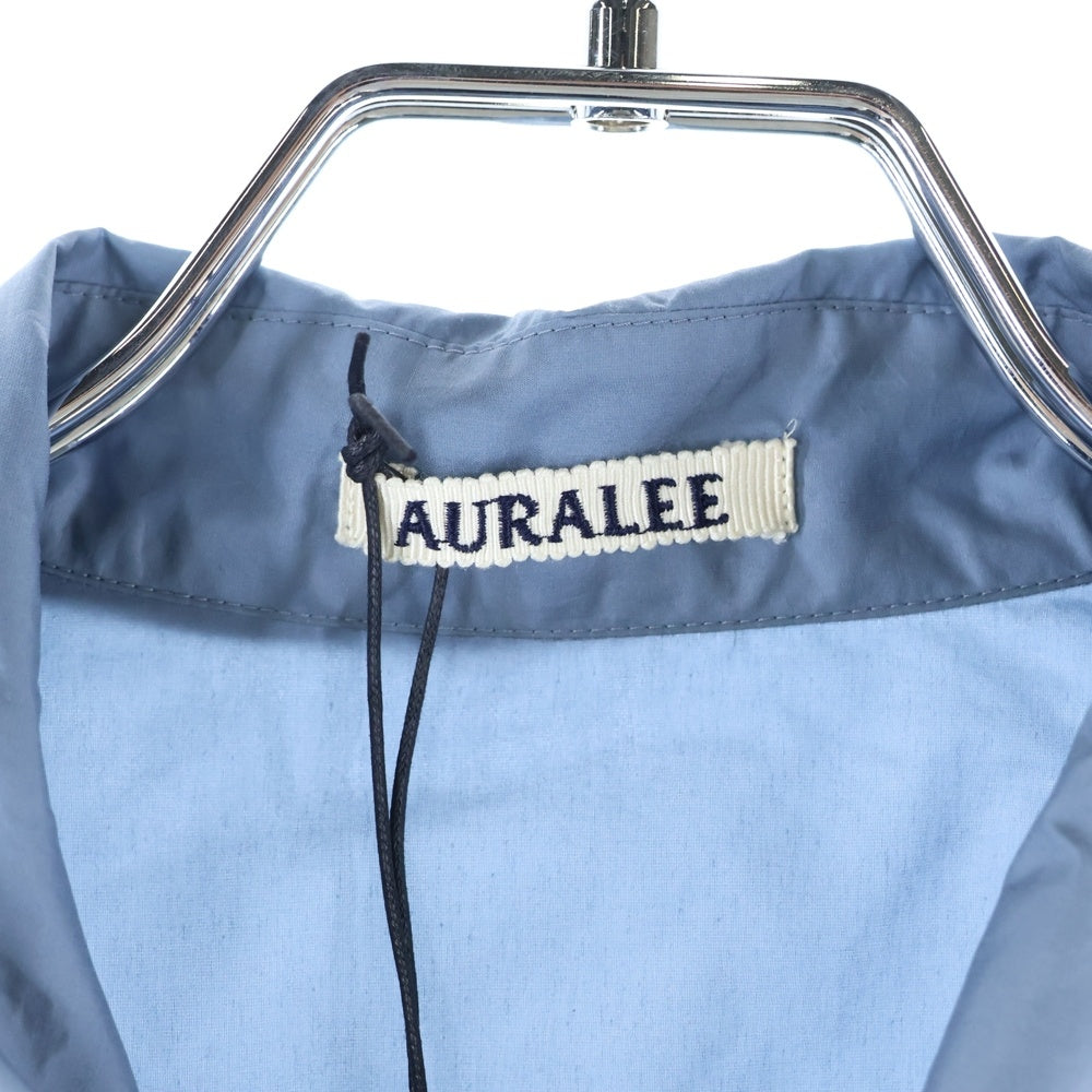 AURALEE(オーラリー) 24SS LIGHT NYLON ZIP SHIRT ライトナイロン 長袖ジップアップジャケット ライトブルー A24SS02DN