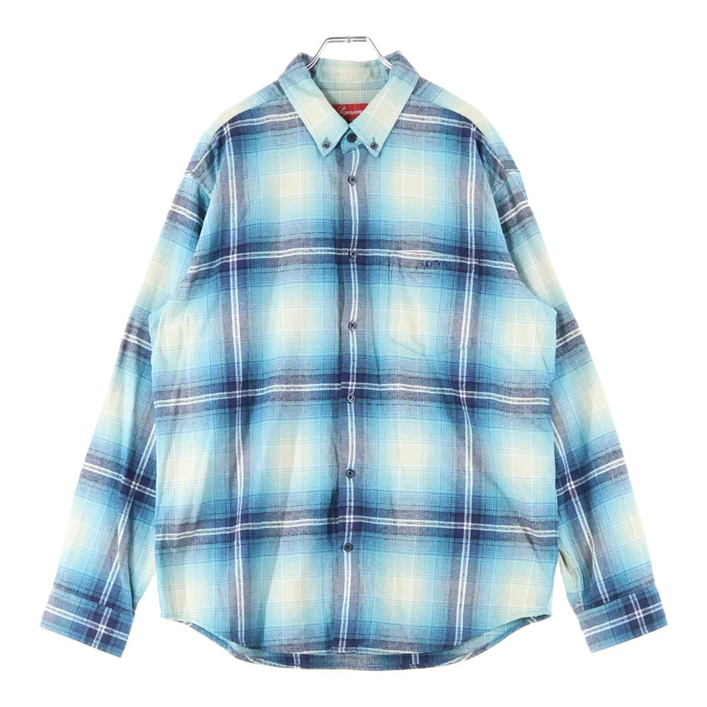 SUPREME(シュプリーム) 23SS Shadow Plaid Flannel Shirt シャドウプレイド 長袖フランネルシャツ ブルー