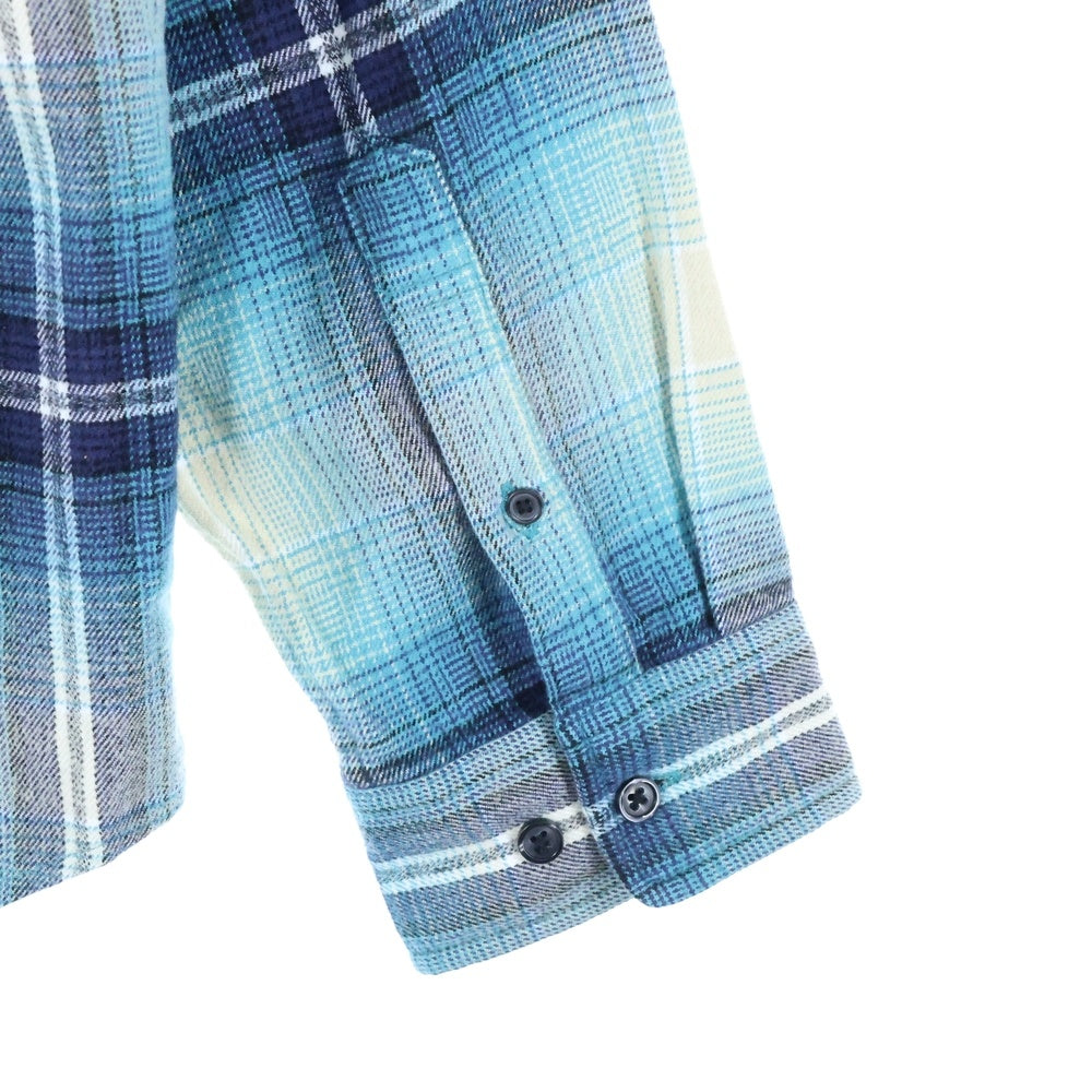 SUPREME(シュプリーム) 23SS Shadow Plaid Flannel Shirt シャドウプレイド 長袖フランネルシャツ ブルー