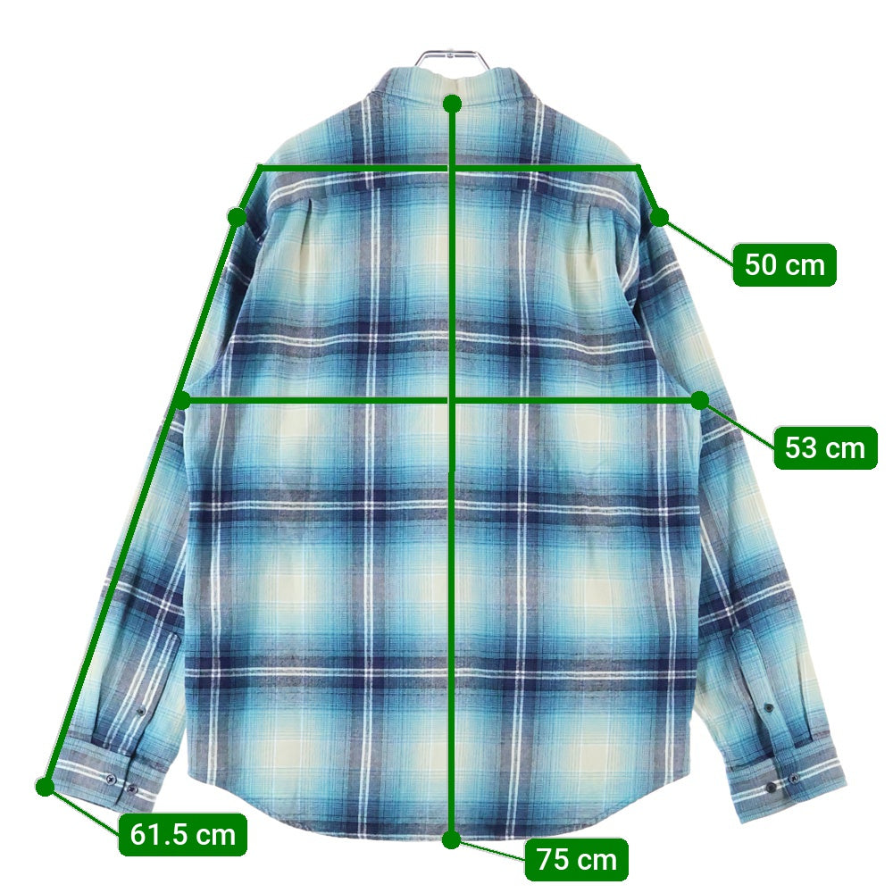 SUPREME(シュプリーム) 23SS Shadow Plaid Flannel Shirt シャドウプレイド 長袖フランネルシャツ ブルー