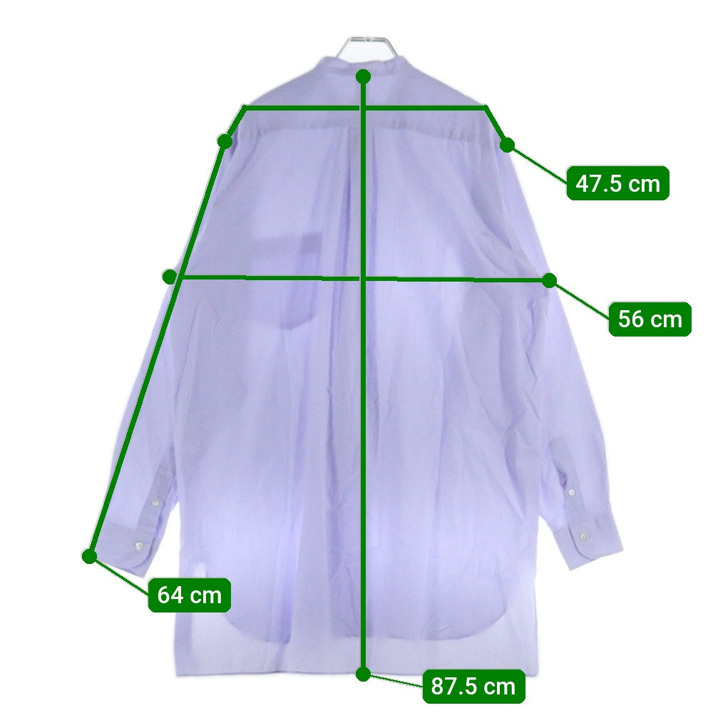 COMOLI(コモリ) 23SS 長袖バンドカラーシャツ ライトパープル X01-02002