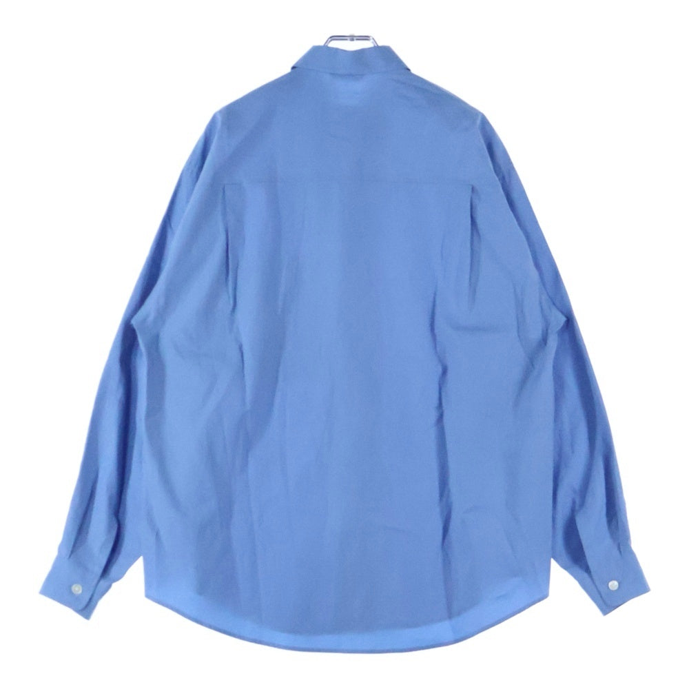 AURALEE(オーラリー) 24AW WASHED FINX TWILL BIG SHIRT フィンクスツイル ビッグシャツ ボタンダウン長袖シャツ ブルー A24AS02TN