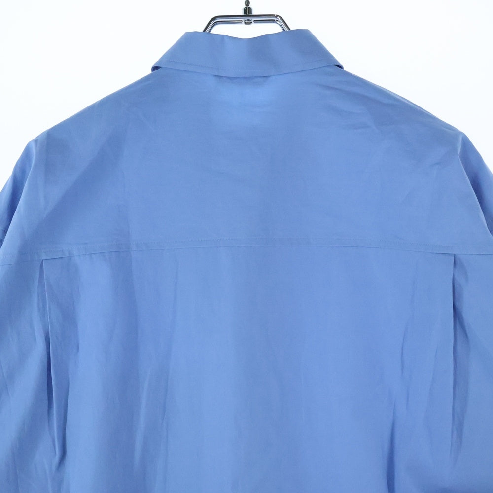 AURALEE(オーラリー) 24AW WASHED FINX TWILL BIG SHIRT フィンクスツイル ビッグシャツ ボタンダウン長袖シャツ ブルー A24AS02TN