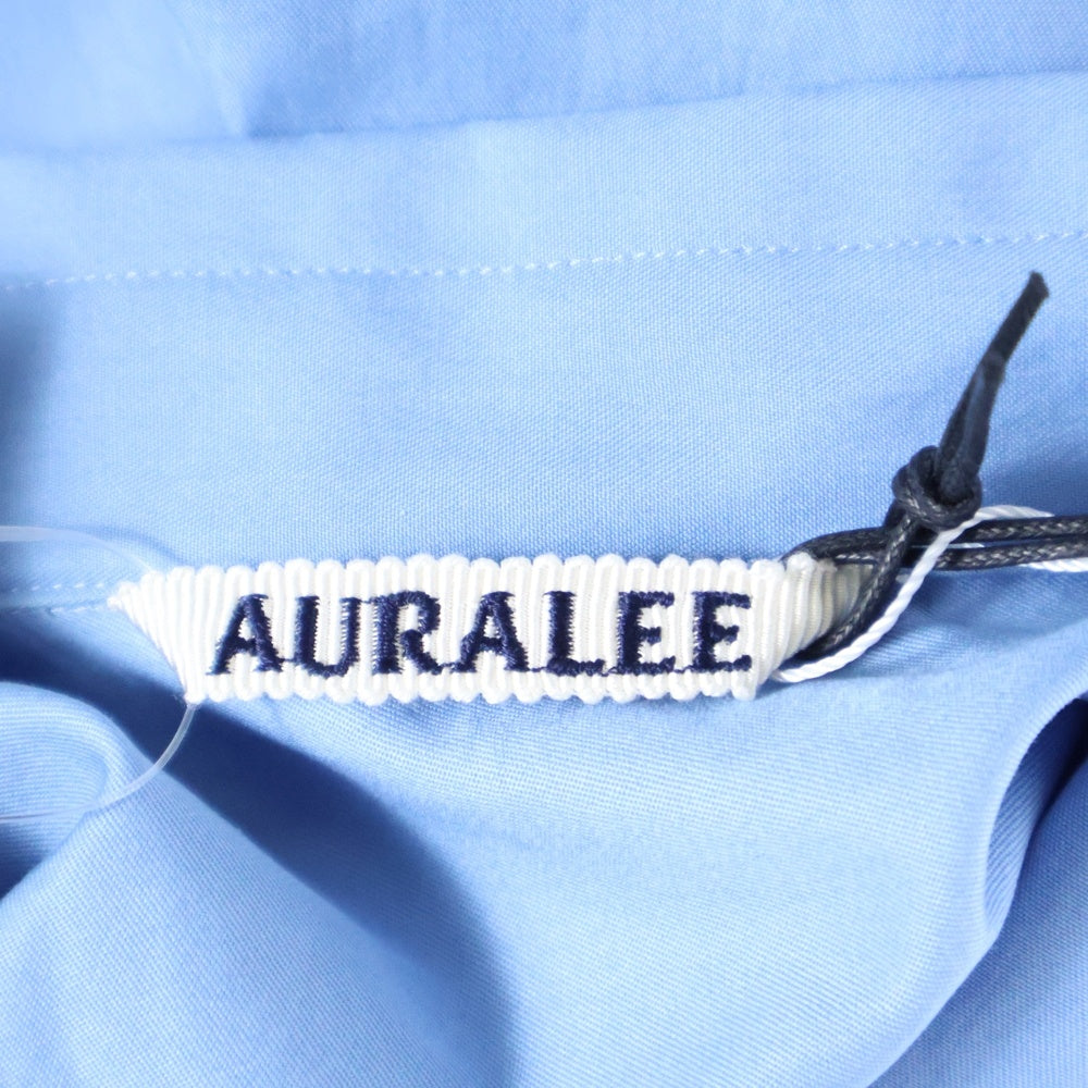 AURALEE(オーラリー) 24AW WASHED FINX TWILL BIG SHIRT フィンクスツイル ビッグシャツ ボタンダウン長袖シャツ ブルー A24AS02TN