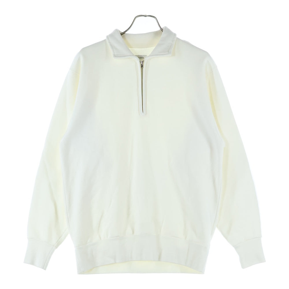 CIOTA(シオタ) HALF ZIP SWEATSHIRT ハーフジップ 長袖スウェットトレーナー アイボリー CSLM-131