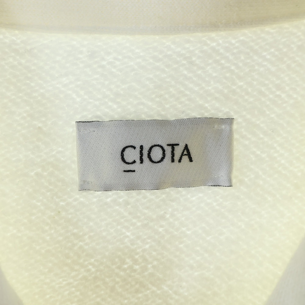 CIOTA(シオタ) HALF ZIP SWEATSHIRT ハーフジップ 長袖スウェットトレーナー アイボリー CSLM-131