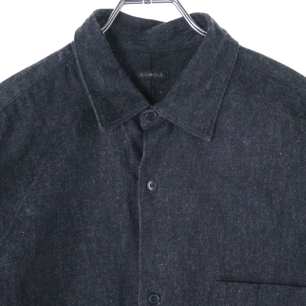 COMOLI(コモリ) 24SS デニムコモリシャツ 長袖ボタンダウンシャツ ブラック Z01-02003