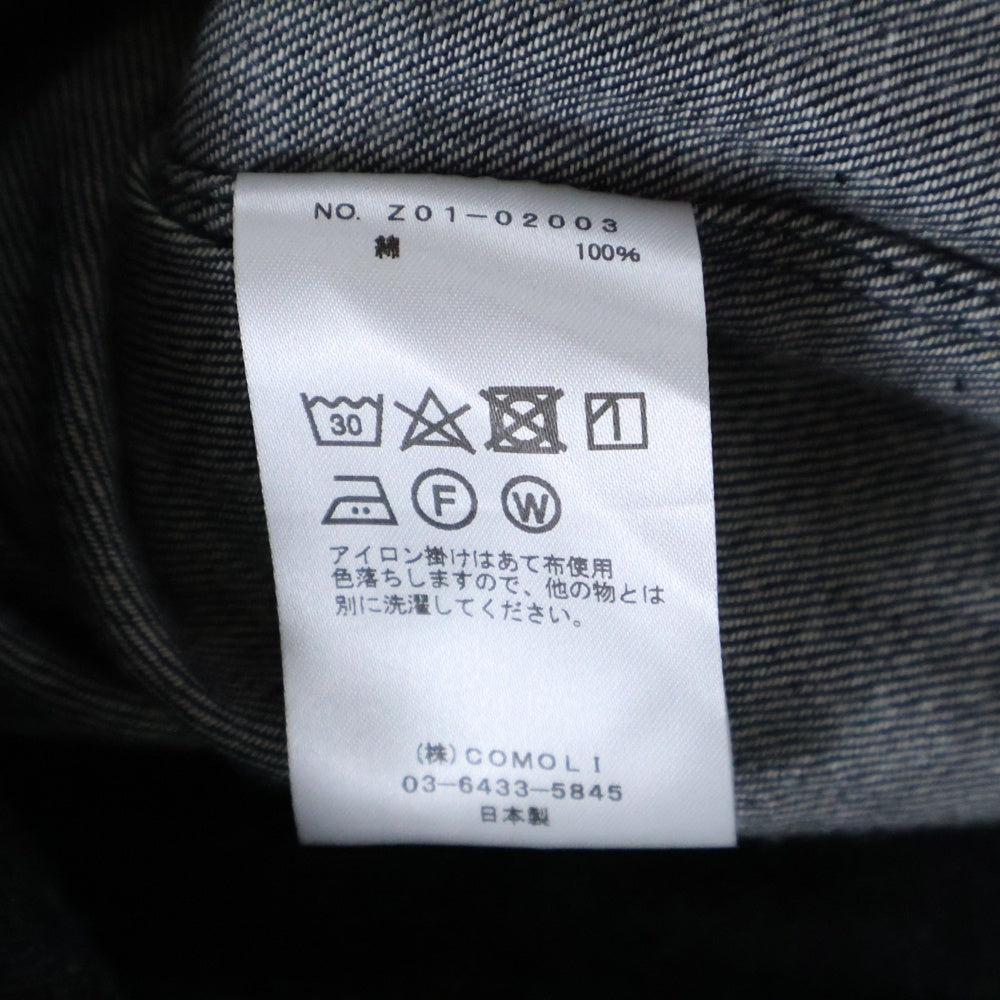 COMOLI(コモリ) 24SS デニムコモリシャツ 長袖ボタンダウンシャツ ブラック Z01-02003