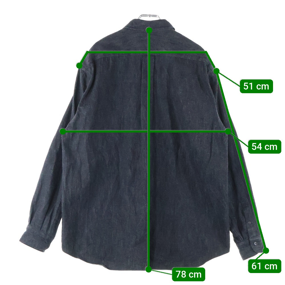 COMOLI(コモリ) 24SS デニムコモリシャツ 長袖ボタンダウンシャツ ブラック Z01-02003