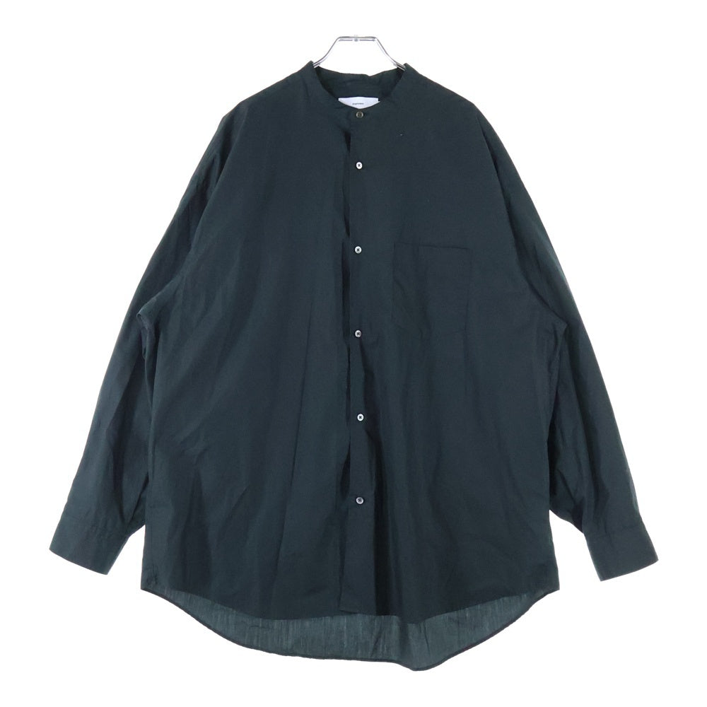 Graphpaper(グラフペーパー) 23SS BROAD L/S OVERSIZED BAND COLLAR SHIRT オーバーサイズ 長袖バンドカラーシャツ ブラック GM234-50002B