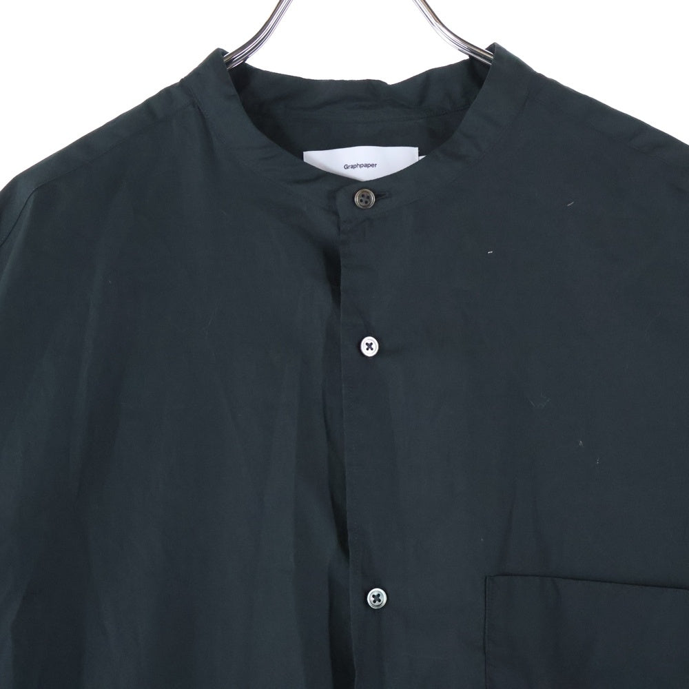 Graphpaper(グラフペーパー) 23SS BROAD L/S OVERSIZED BAND COLLAR SHIRT オーバーサイズ 長袖バンドカラーシャツ ブラック GM234-50002B