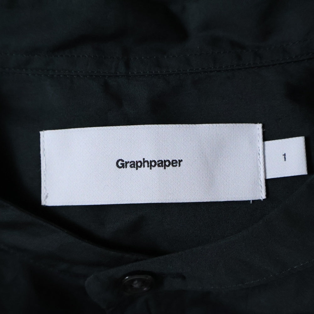 Graphpaper(グラフペーパー) 23SS BROAD L/S OVERSIZED BAND COLLAR SHIRT オーバーサイズ 長袖バンドカラーシャツ ブラック GM234-50002B