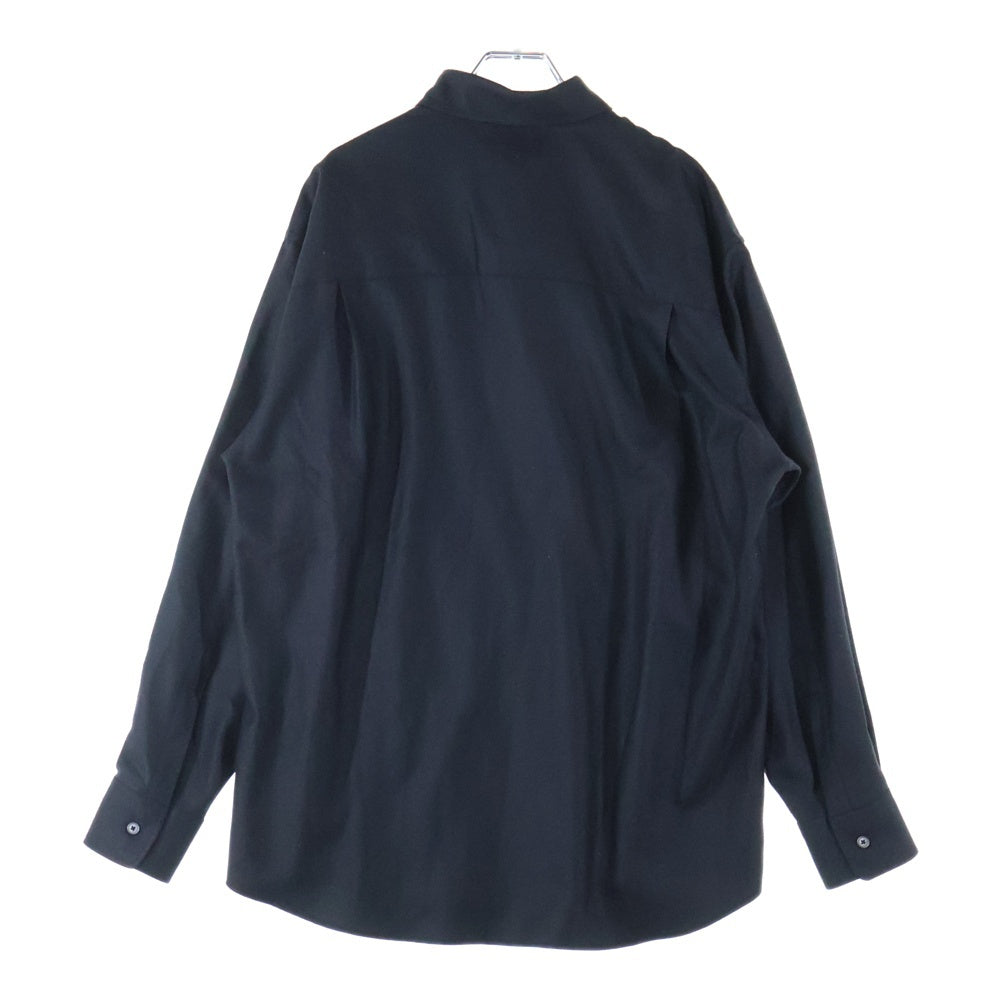 AURALEE(オーラリー) 24AW SUPER LIGHT WOOL SHIRT スーパーライトウール 長袖ボタンダウンシャツ ブラック A24AS01OS