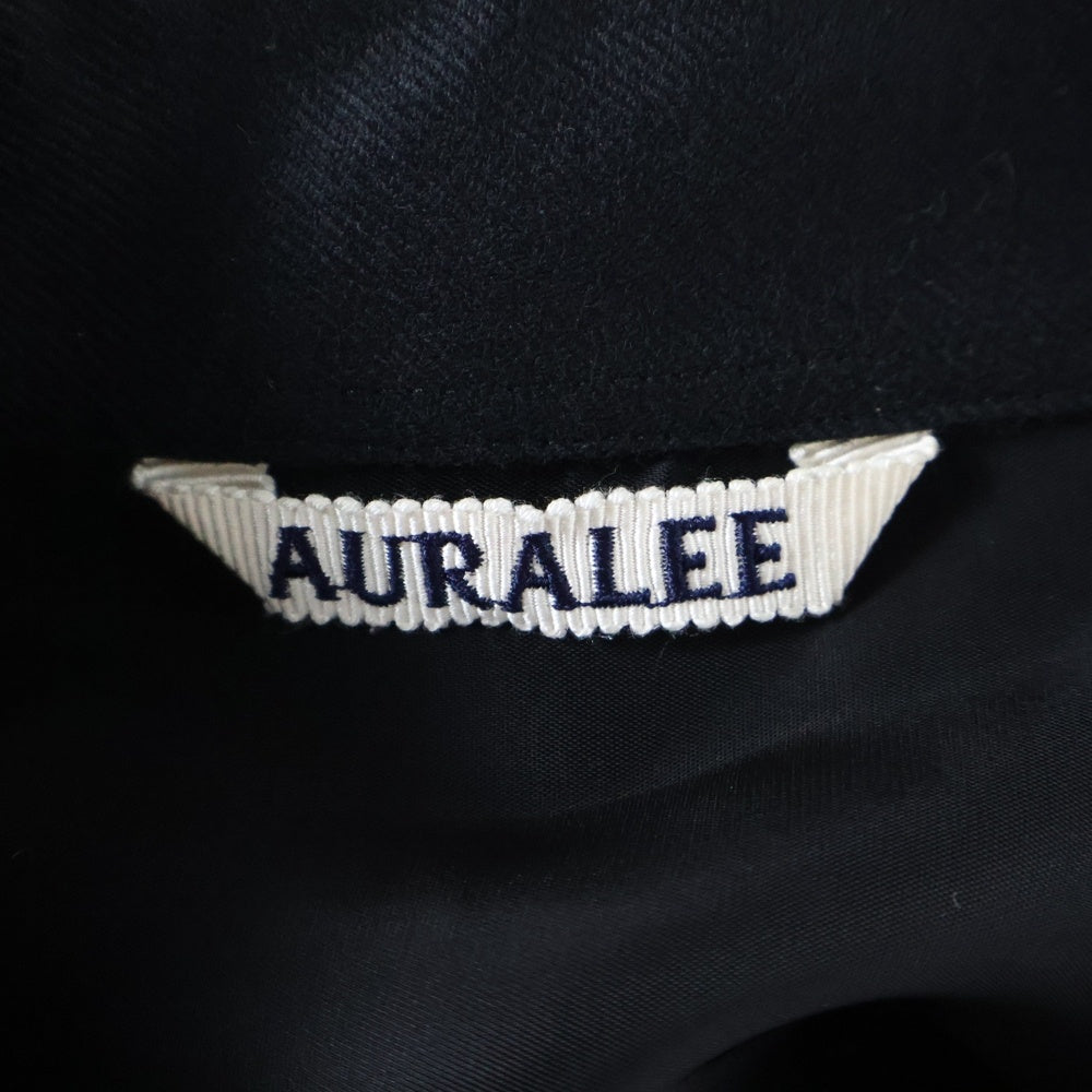 AURALEE(オーラリー) 24AW SUPER LIGHT WOOL SHIRT スーパーライトウール 長袖ボタンダウンシャツ ブラック A24AS01OS