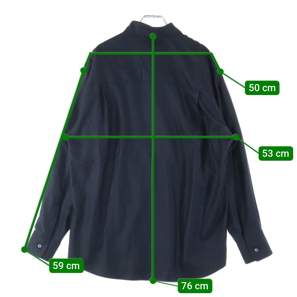 AURALEE(オーラリー) 24AW SUPER LIGHT WOOL SHIRT スーパーライトウール 長袖ボタンダウンシャツ ブラック A24AS01OS