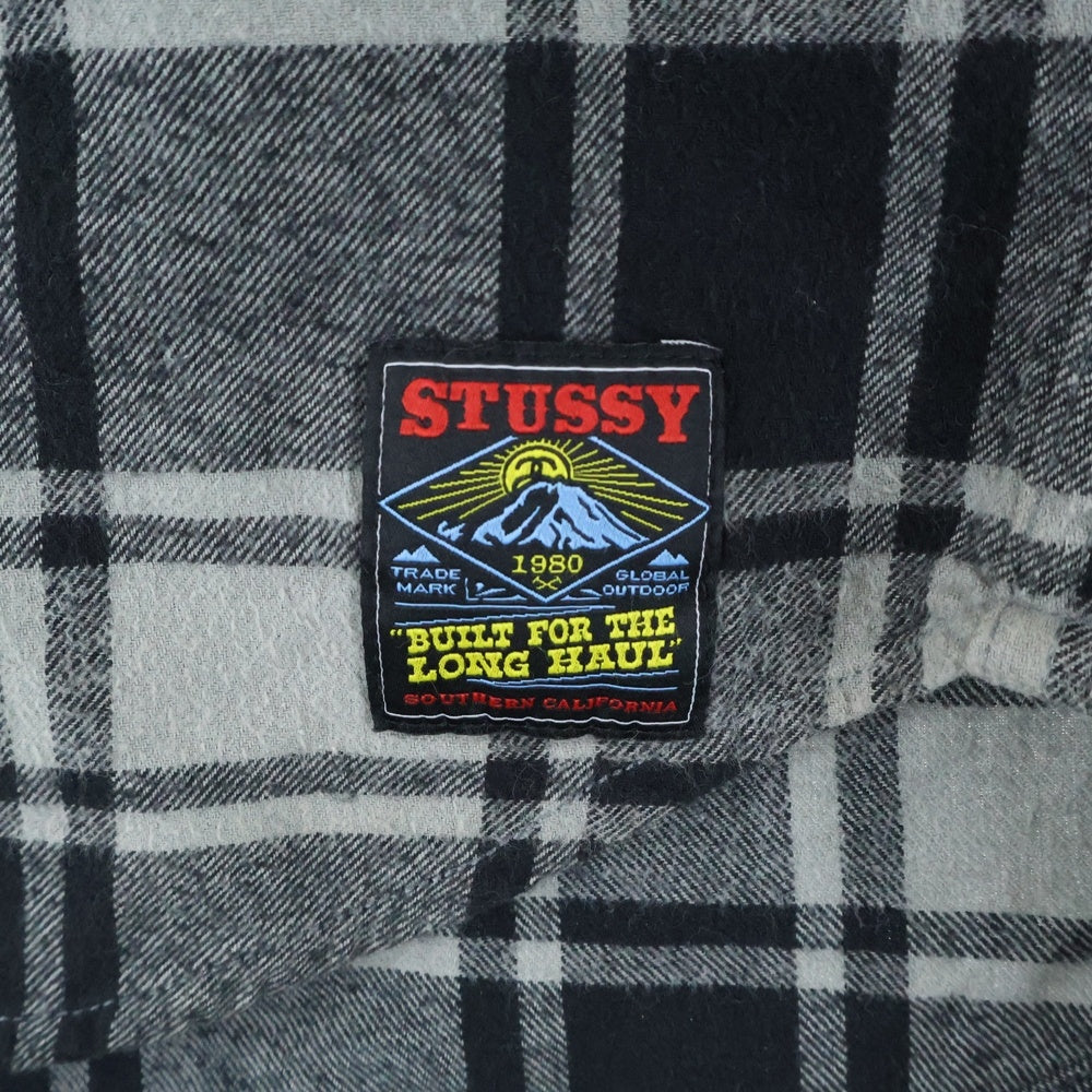 STUSSY(ステューシー) 00S 長袖チェックフランネルシャツ グレー/ブラック