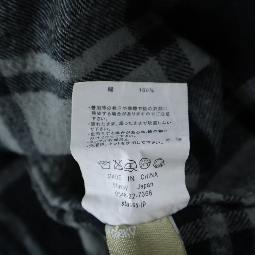 STUSSY(ステューシー) 00S 長袖チェックフランネルシャツ グレー/ブラック
