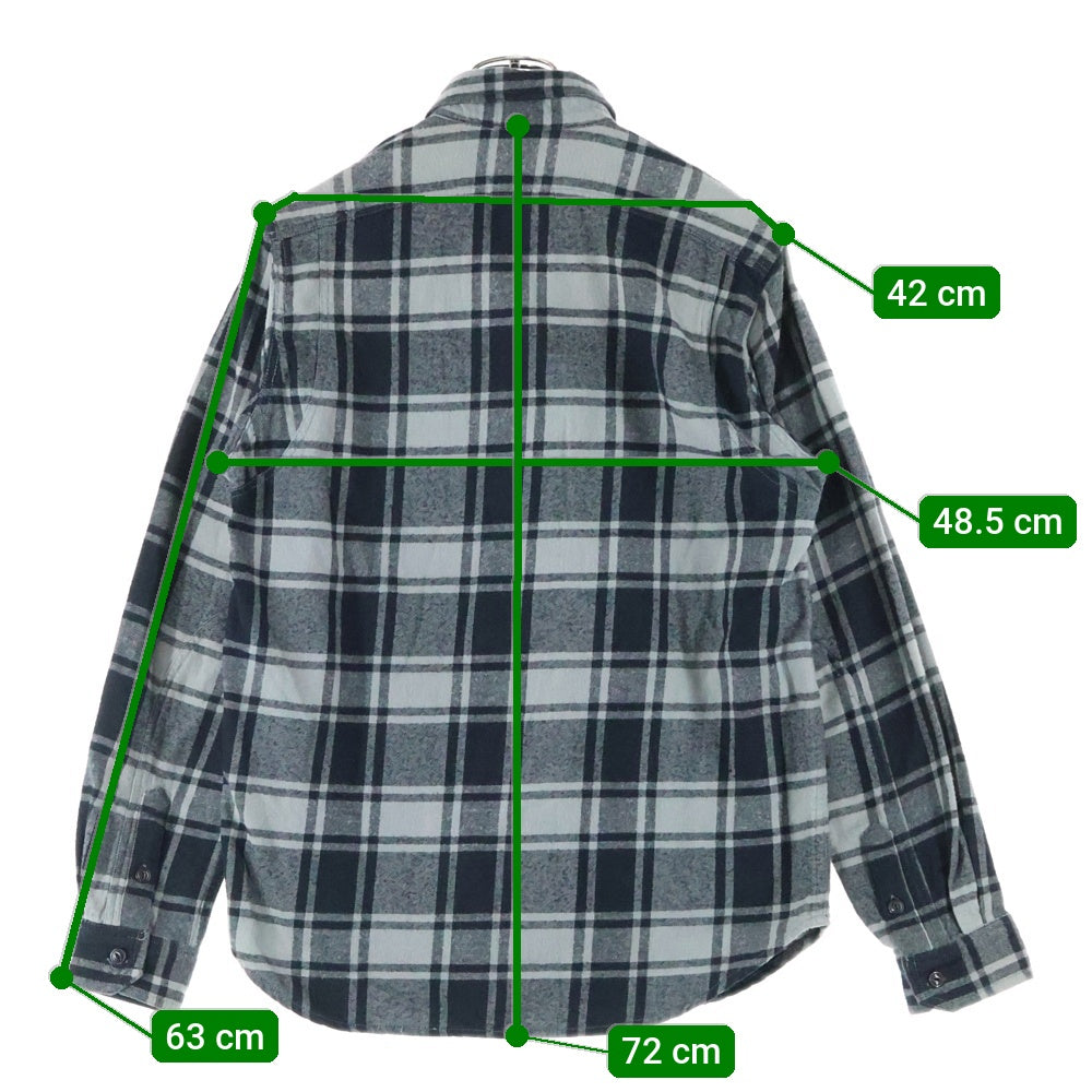 STUSSY(ステューシー) 00S 長袖チェックフランネルシャツ グレー/ブラック
