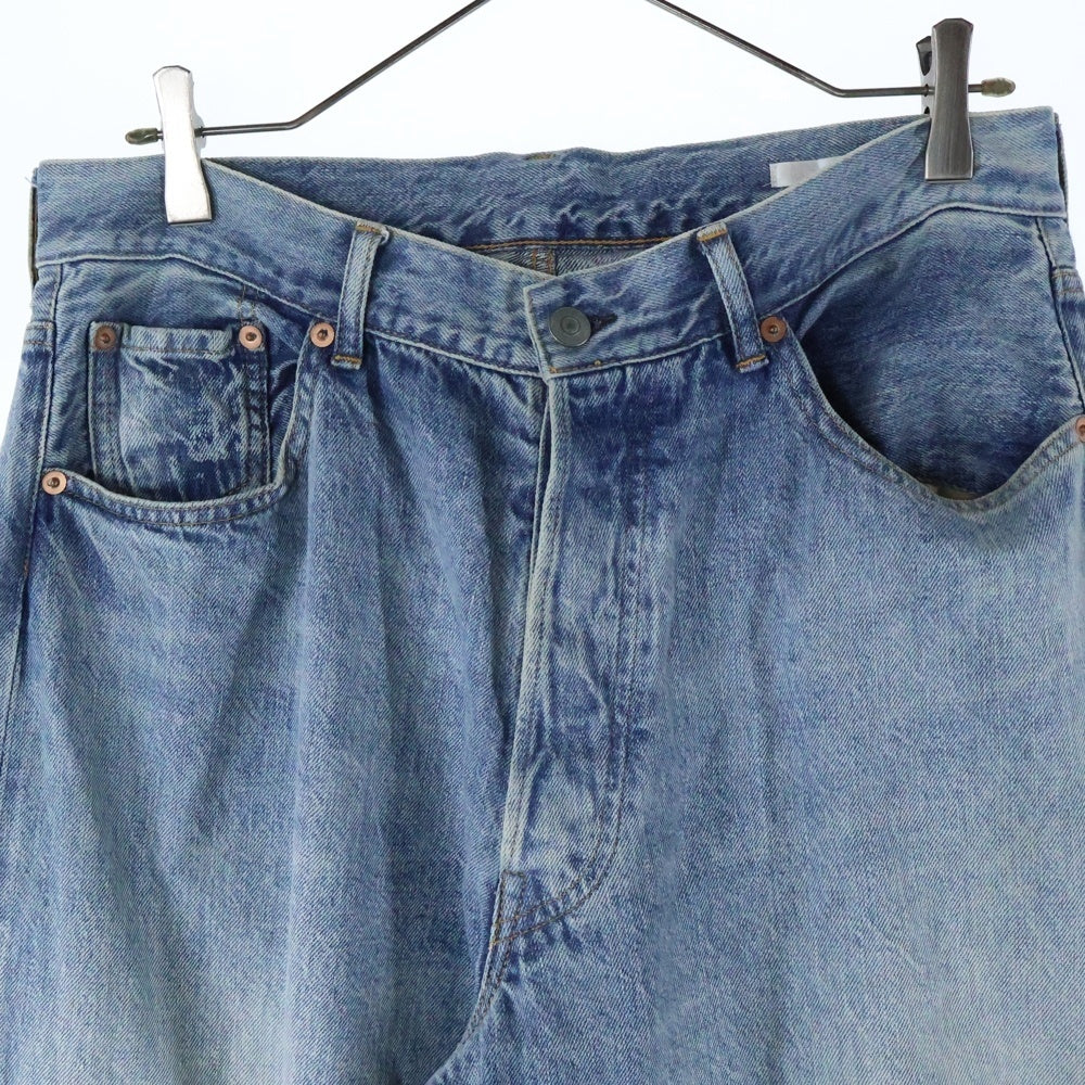 COMOLI(コモリ) 23SS ブリーチ加工 デニム5Pパンツ インディゴ X01-03004