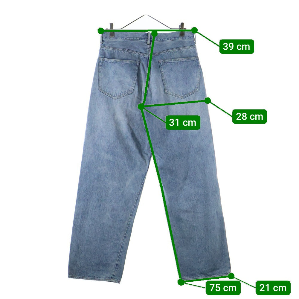 COMOLI(コモリ) 23SS ブリーチ加工 デニム5Pパンツ インディゴ X01-03004