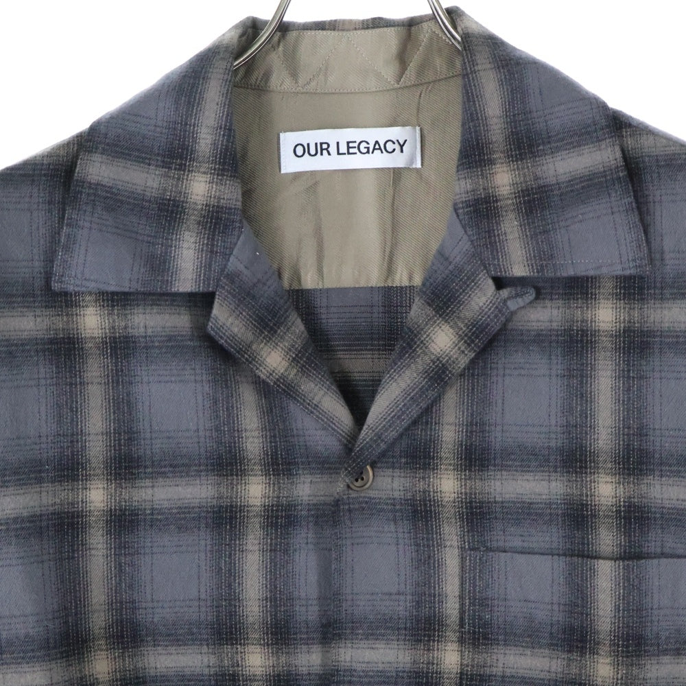 OUR LEGACY(アワーレガシー) 24AW HEUSEN SHIRT ハウゼン オンブレチェック 長袖オープンカラーシャツ グレー/ブラウン M4242HDG