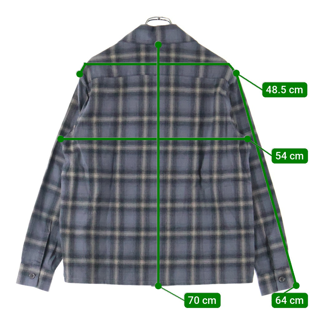 OUR LEGACY(アワーレガシー) 24AW HEUSEN SHIRT ハウゼン オンブレチェック 長袖オープンカラーシャツ グレー/ブラウン M4242HDG