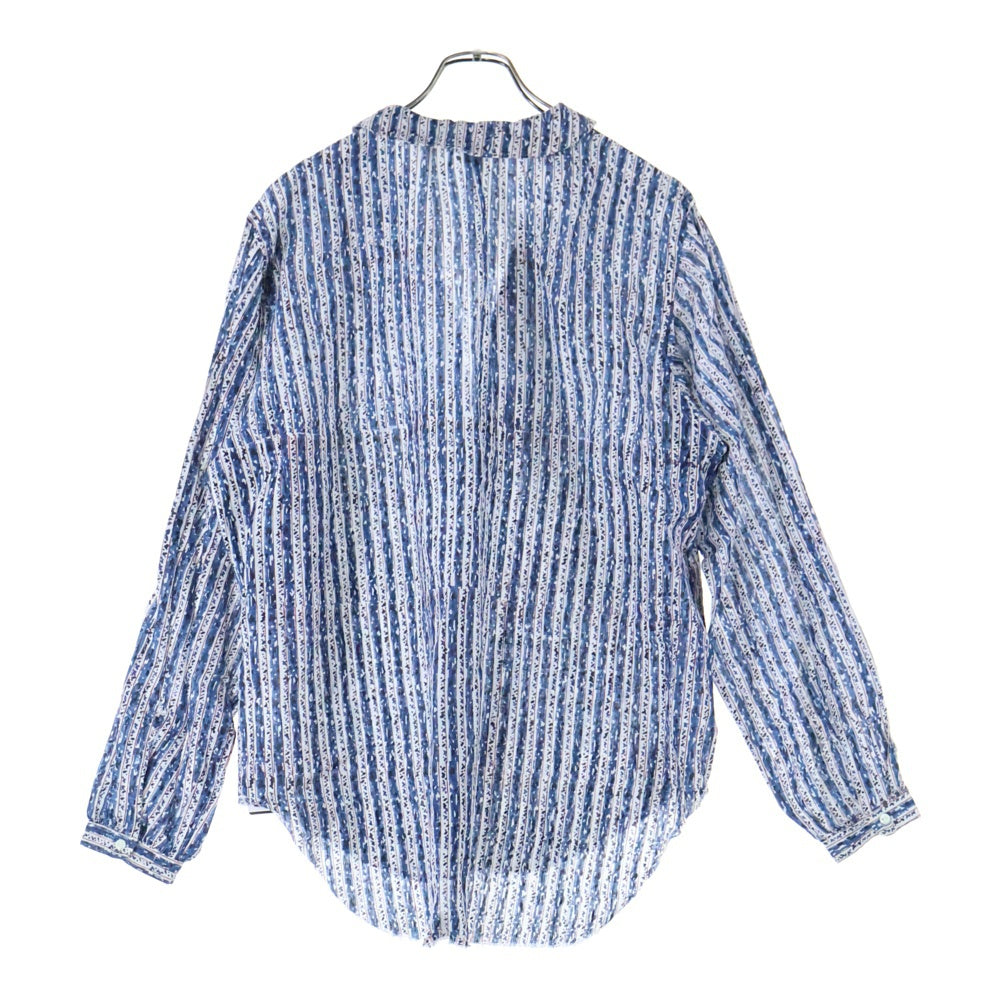 NICENESS(ナイスネス) 24AW ASHA.L / アシャ.L ストライププリント 長袖ペザントシャツ ブルー/レッド/ホワイト NN-5703Y13