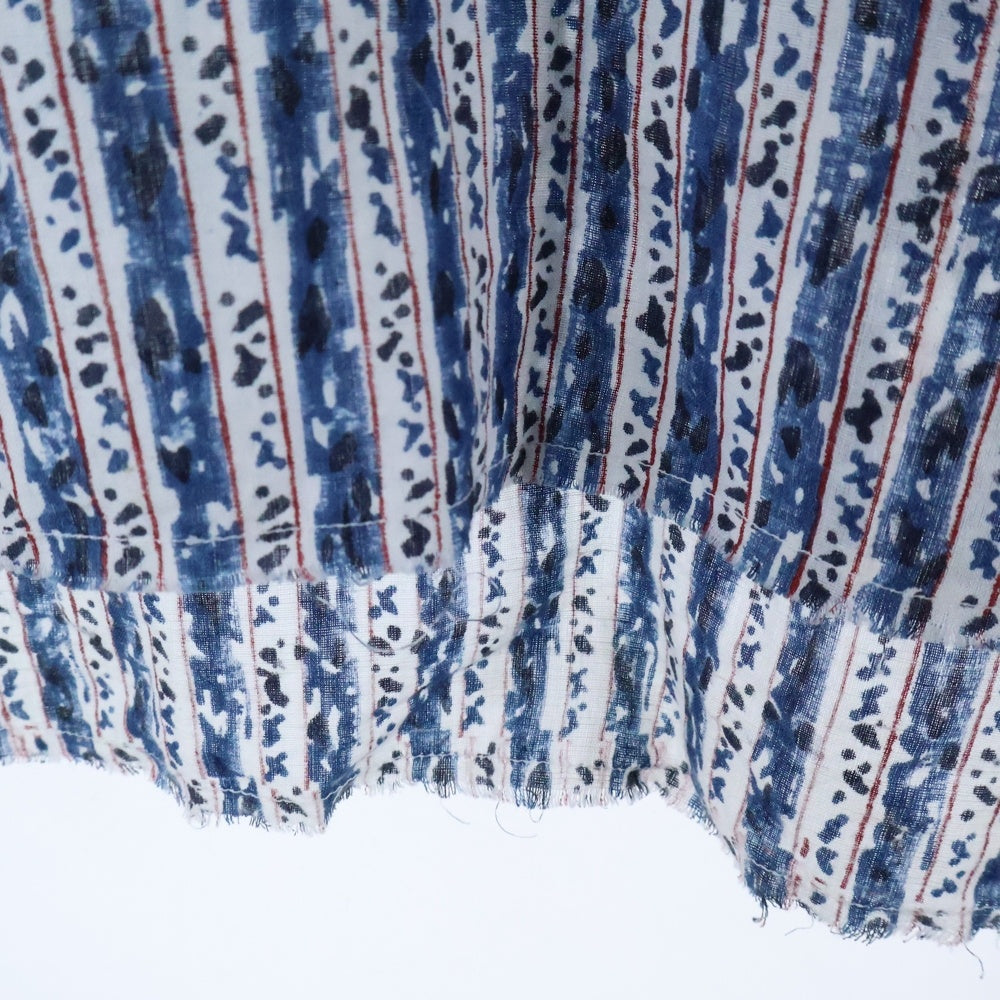 NICENESS(ナイスネス) 24AW ASHA.L / アシャ.L ストライププリント 長袖ペザントシャツ ブルー/レッド/ホワイト NN-5703Y13
