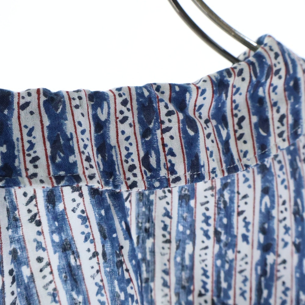 NICENESS(ナイスネス) 24AW ASHA.L / アシャ.L ストライププリント 長袖ペザントシャツ ブルー/レッド/ホワイト NN-5703Y13