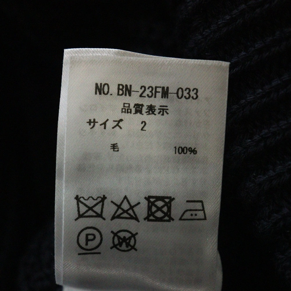 BATONER(バトナ―) 23AW SIGNATURE DRIVERS KNIT シグネチャードライバーズニット ネイビー BN-23FM-033