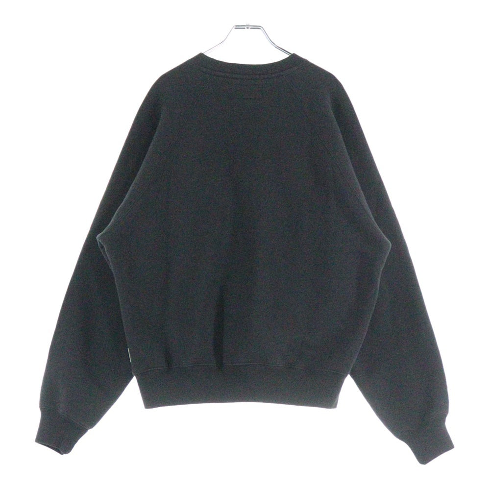 STUSSY(ステューシー) RELAXED CREW SWEAT リラックスクルー ラグランスウェットトレーナー ブラック 118570
