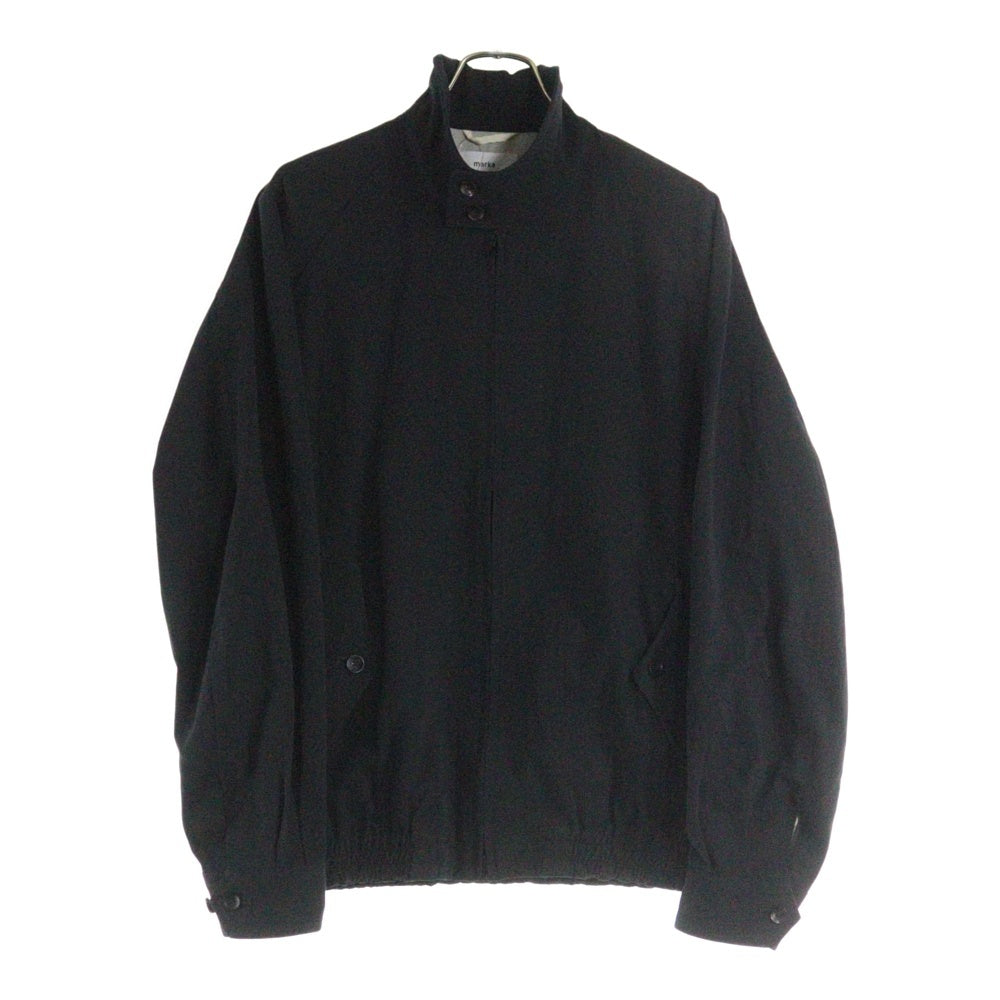 marka(マーカ) 25SS 60/2 ORGANIC COTTON SOFT DRY CHINO DOG EAR JACKET ドッグイヤーカラー オーガニックコットン ジップアップスポーツジャケット ブラック M25A03BL01C