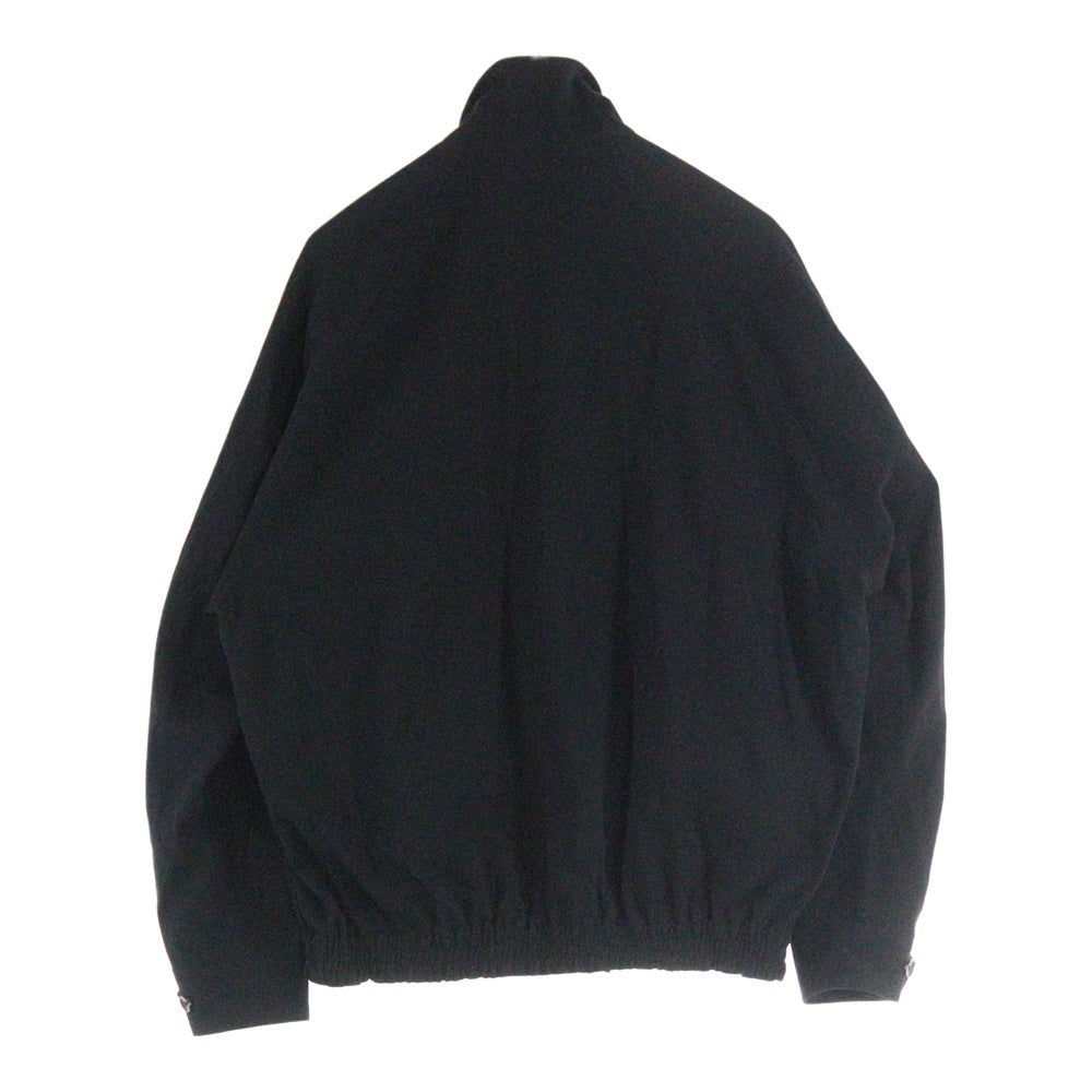 marka(マーカ) 25SS 60/2 ORGANIC COTTON SOFT DRY CHINO DOG EAR JACKET ドッグイヤーカラー オーガニックコットン ジップアップスポーツジャケット ブラック M25A03BL01C