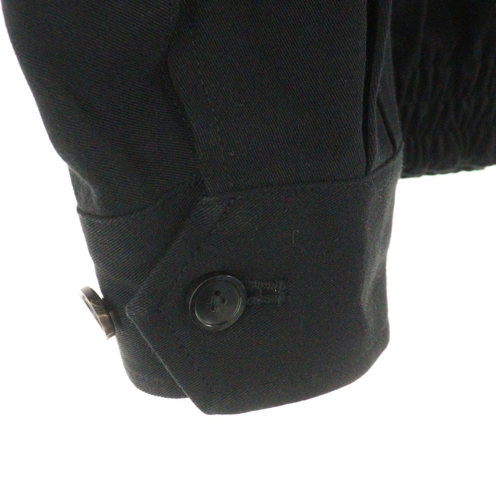 marka(マーカ) 25SS 60/2 ORGANIC COTTON SOFT DRY CHINO DOG EAR JACKET ドッグイヤーカラー オーガニックコットン ジップアップスポーツジャケット ブラック M25A03BL01C