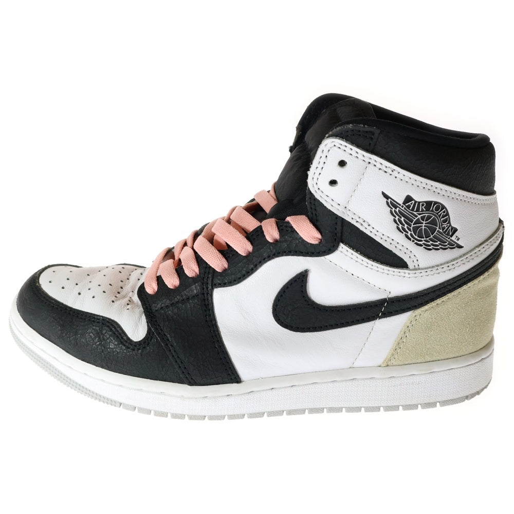 NIKE(ナイキ) AIR JORDAN 1 HIGH OG Bleached Coral エアジョーダン 1 ブリーチド コーラル ハイカットスニーカー ホワイト/ブラック US9.5/27.5cm 555088-108